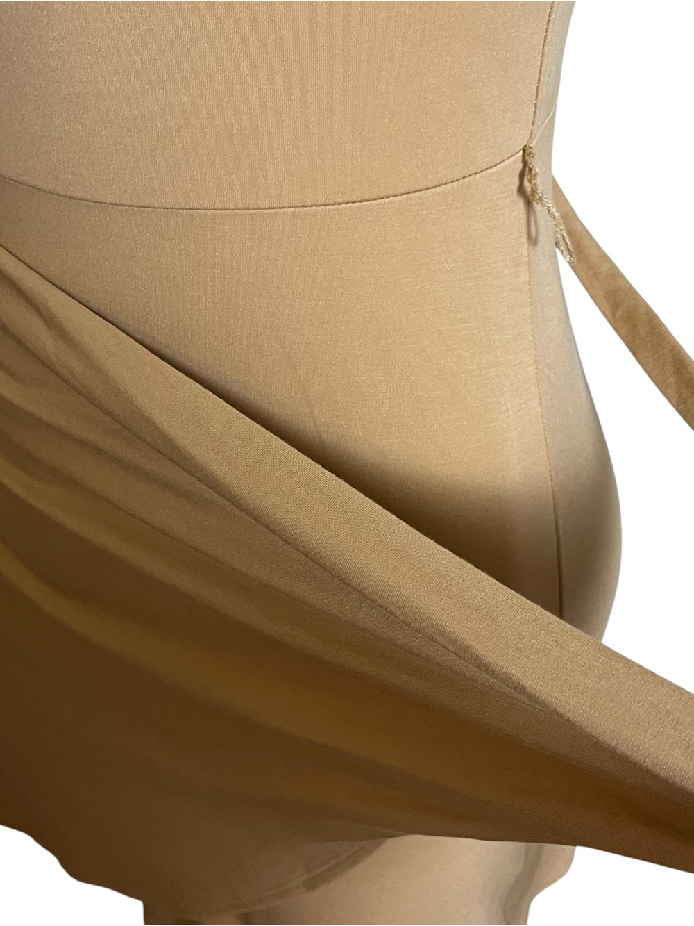 Aritzia Wilfred Saturn Wrap Bodycon Mini Dress Sandy Beige Small - Picture 11 of 14